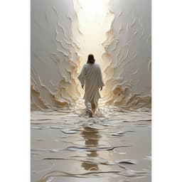 Quadro Decorativo Religiosos Jesus anda sobre as águas