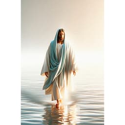 Quadro Decorativo Religiosos Jesus Caminhando sobre as águas