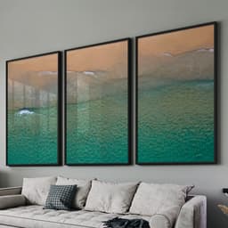 Kit Quadros Decorativos Praia e Mar Vista do Mar II Água Cristalina