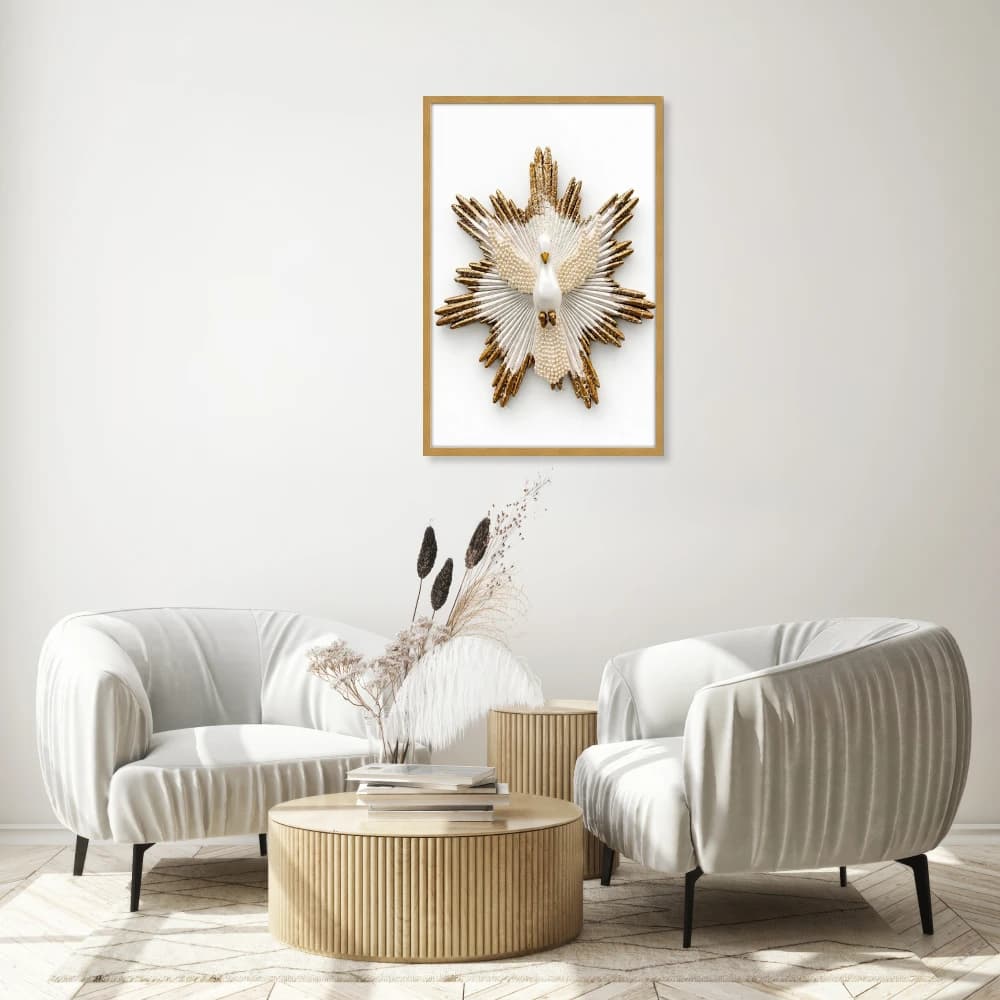 Quadro Decoração Divino Espirito Santo Fundo Branco